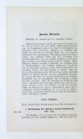 Zweite Periode. Geschichte der Franken und des fränkischen Reiches