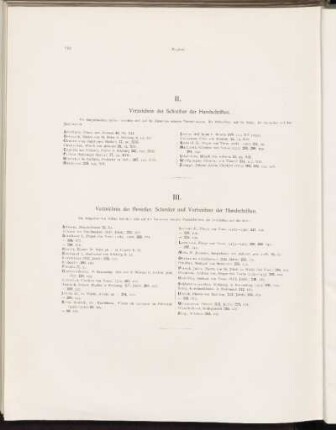 II. Verzeichnis der Schreiber der Handschriften.