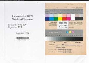 Entnazifizierung Fritz Geisler , geb. 24.10.1898 ()