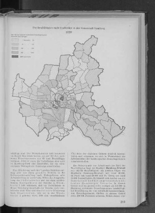 Die Beschäftigten nach Stadtteilen in der Hansestadt Hamburg 1939