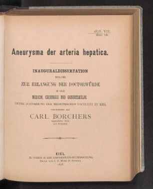 Aneurysma der arteria hepatica.