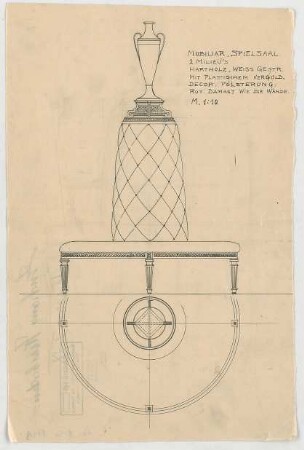 Thiersch, Friedrich von; Wiesbaden; Kurhaus - Mobiliar im Spielzimmer (Ansichten)