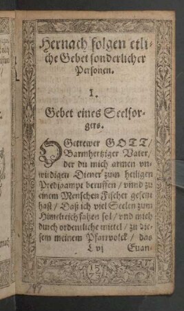 Hernach folgen etliche Gebet sonderlicher Personen.