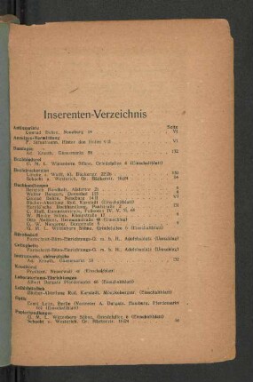 Inserenten-Verzeichnis