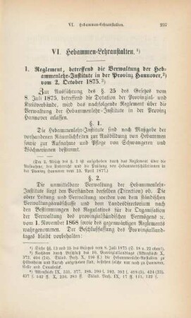 VI. Hebammen-Lehranstalten
