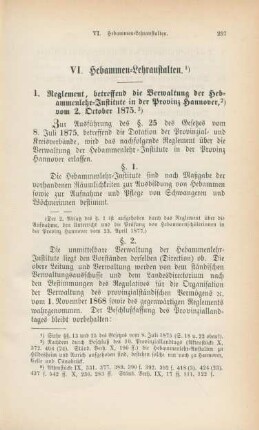 VI. Hebammen-Lehranstalten