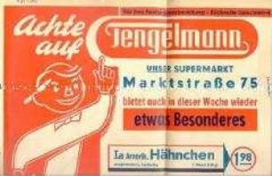 Werbeblatt für Sonderangebote der Firma Tengelmann