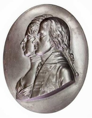 Ovales Medaillon mit Doppelporträt von dem Kronprinzenpaar Friedrich Wilhelm III. und Luise
