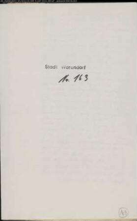 Schreiben der Stadt Paderborn an die Stadt Warendorf in der Rechtssache ihres Bürgers Hermann Deis.