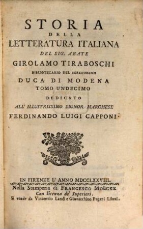 Storia Della Letteratura Italiana, 11