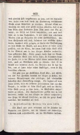 I. Architektonische Periode bis etwa 1400.