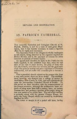 Repairs and restoration of St. Patrick's Cathedral