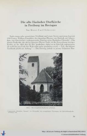 Die alte Haslacher Dorfkirche in Freiburg i. Br.