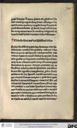 Accipe, beatissime pater, hoc humane vite speculum tuo nomini sed multorum utilitati dicatum, ut per te qui speculum et totius mortalis vite norma datus es, cuncti fideles in quovis statu arte gradu ac dignitate constitui speculentur...
