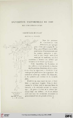 3. Pér. 2.1889: Les industries d'art, [3], Orfèvrerie d'art, bijoux - joyaux : Exposition Universelle de 1889