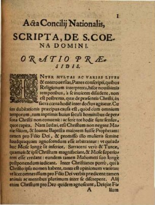 Acta oecumenici concilii, habiti super controversia de coena Domini