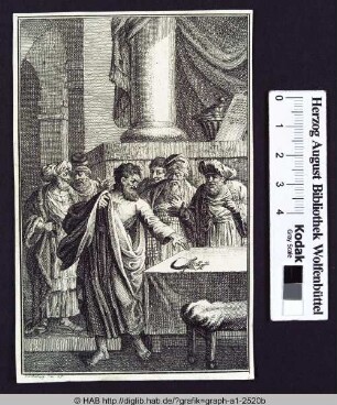 Judas Ischariot bei den Hohepriestern.