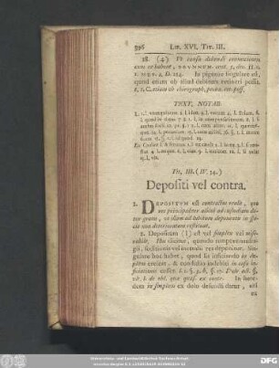 Tit. III. (IV. 34.) Depositi vel contra.