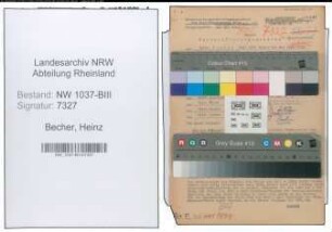 Entnazifizierung Heinz Becher , geb. 18.12.1899 (Lehrer)