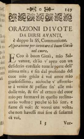 149-157, Orazioni Divote Da Dirsi Avanti; ...