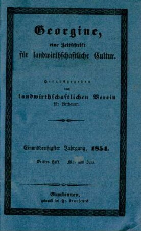 Einunddreißigster Jahrgang, 1854. Drittes Heft. Mai und Juni.
