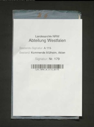 Gewinnbrief des N. Hense für den Hensenhof in Westendorf, Kirchspiel Allagen.