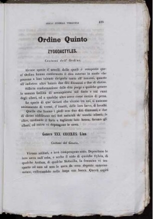 Ordine Quinto Zygodactyles.