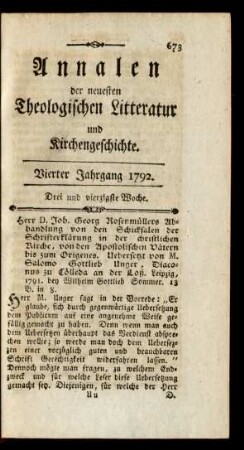 Drei und vierzigste Woche
