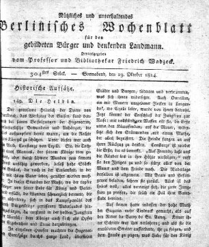 304stes Stueck, Sonnabend, den 29.Oktober 1814
