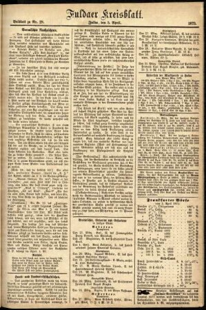 Zweite Ausgabe vom Samstag, den 05. April 1873.