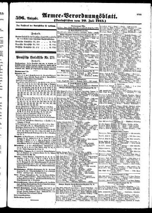 596. Ausgabe. Dienstag, 20. Juli 1915