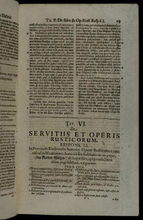 Tit. VI. De Servitiis Et Operis Rusticorum.
