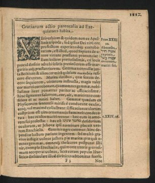 Gratiarum actio parentalis ad Exequiatores habita.