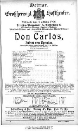 Don Carlos, Infant von Spanien