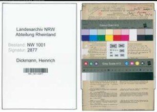 Entnazifizierung Heinrich Dickmann, geb. 08.01.1900 (Lehrer)