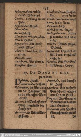 87. De Domo Et Eius partibus