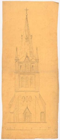 Turmneubau der Kirche, Ranzin: Turm Ansicht