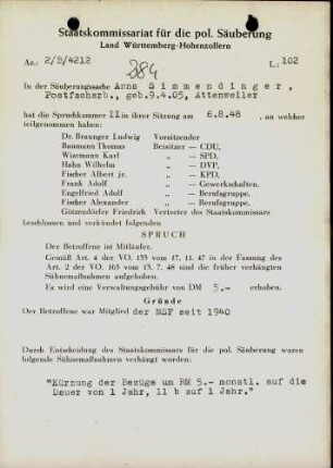 Simmendinger, Anna