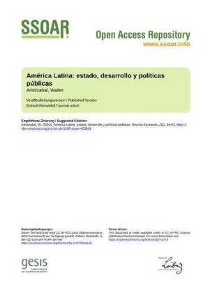 América  estado, desarrollo y políticas públicas