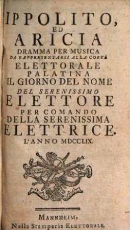 Ippolito, Ed Aricia : dramma per musica