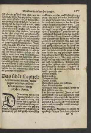 Das sibent Capitel: deß dritten tractats/ würt sagen/ von den wunden der Augen wie die geschehen seindt.