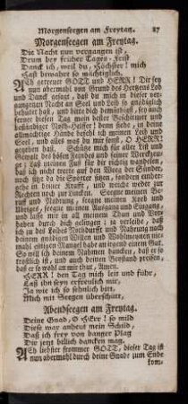 87-90, Morgenseegen am Freytag - Abendseegen am Sonnabend