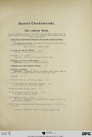 Daniel Chodowieki. Das radierte Werk (Nr. 1- 762)