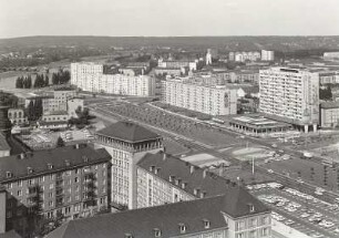 Blick vom Rathausturm nach Nordost zum Pirnaischen Platz