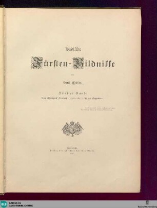 2: Von Markgraf Friedrich (1756 - 1817) bis zur Gegenwart