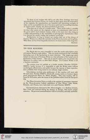 [Editors] To Our Readers