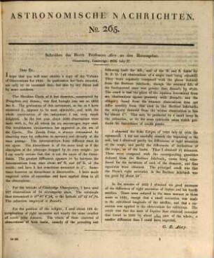 Astronomische Nachrichten = Astronomical notes. 12, 12. 1834
