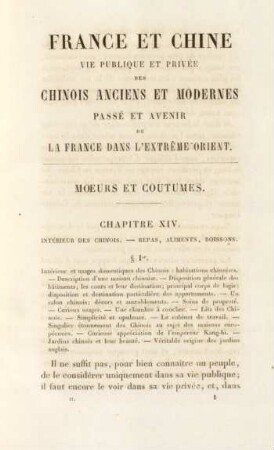 Moeurs et coutumes