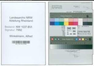 Entnazifizierung Alfred Winkelmann , geb. 20.01.1901 ()