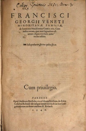 De Harmonia mundi totius